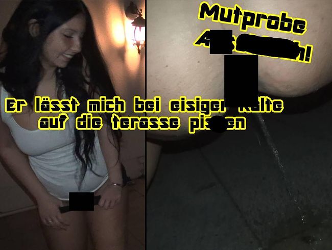 CaroCream Porno Video: Mutprobe! ars**loch! Bei eisiger Källte auf die terasse pi**en